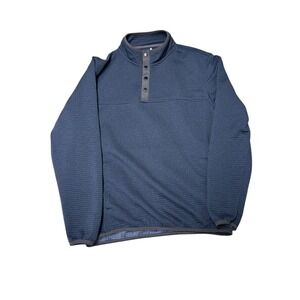 Johnnie-O Mens Pullover L Blue Button Up Lightweight‎ Sweater